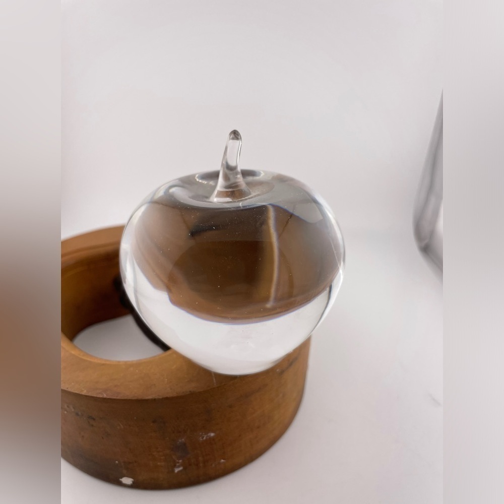 Authentic Tiffany & Co Crystal Apple Paperweight Excellent Condition Signed‌‌‌‍‍
